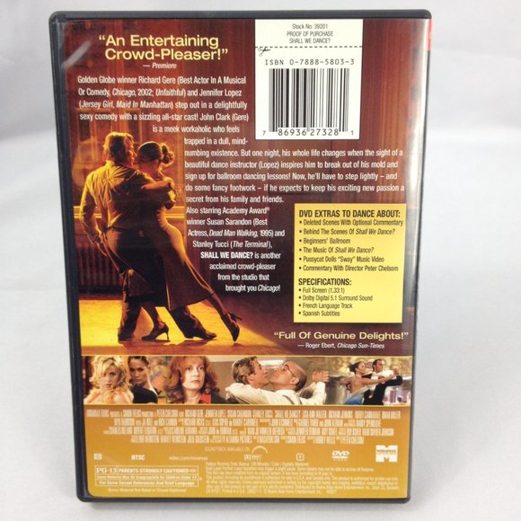 Shall We Dance - Richard Gere - 2004 - DVD - Like New - Used - Picture 2 of 3